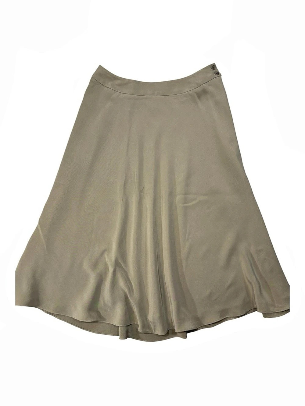 Jones New York, Silk Flowy A-Line Midi Skirt, Sage Green, Size 4, 4P, Arty Boho